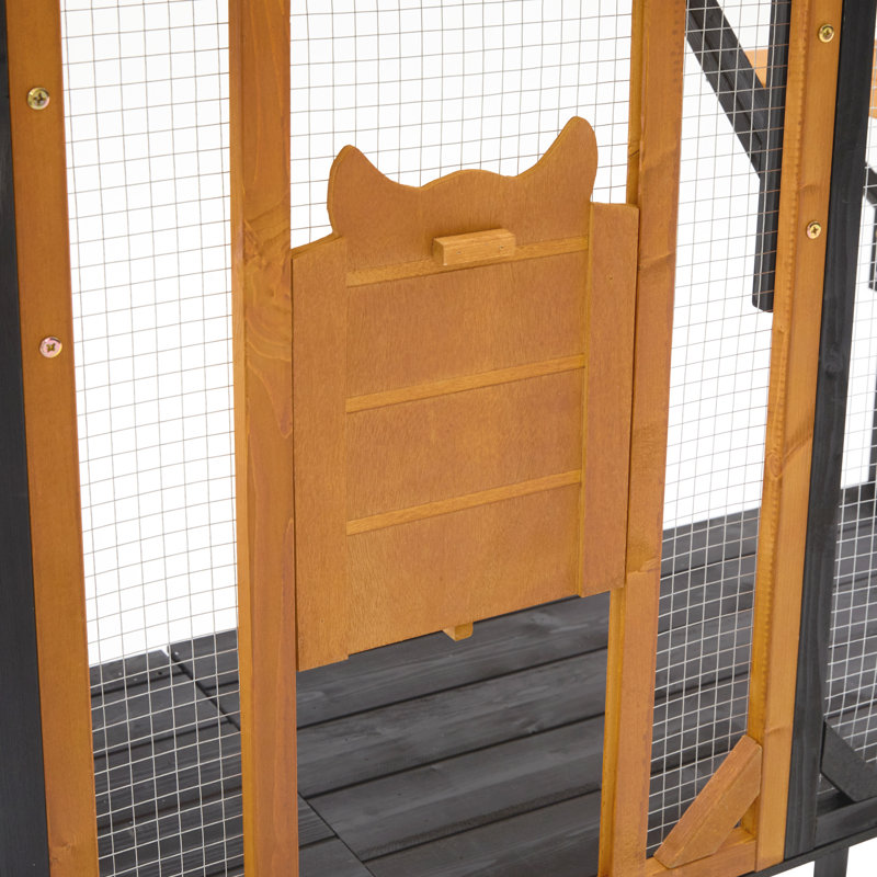 Enclos d'extérieur pour chat Catio, Noir / brun