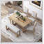 Ensemble de table de salle à manger 6 pièces 6 pièces avec table en bois de 60 pouces, 4 chaises et banc, base en tréteaux pour une salle à manger élégante et fonctionnelle