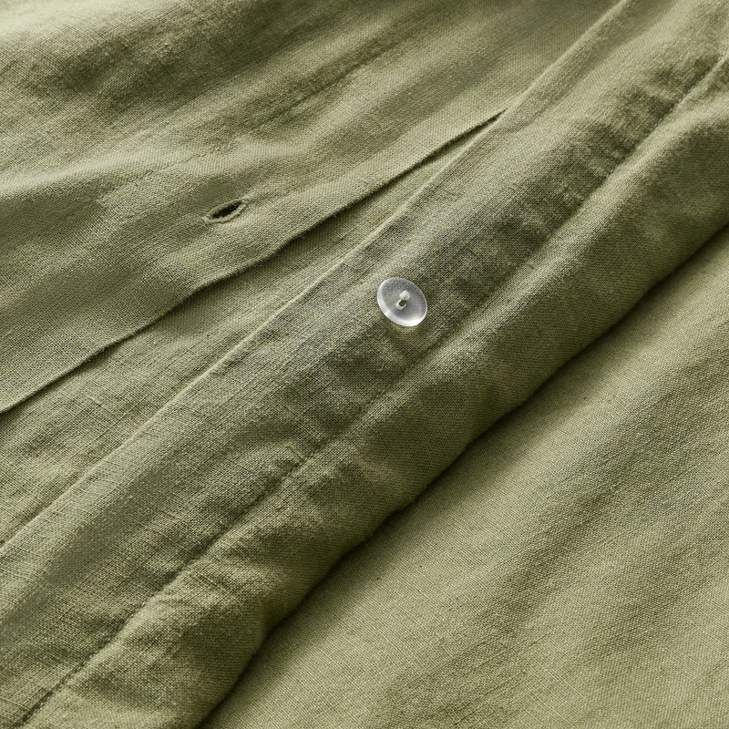 Stone Washed Duvet Cover, Queen Duvet Cover + 2 Queen Shams, Loden Green