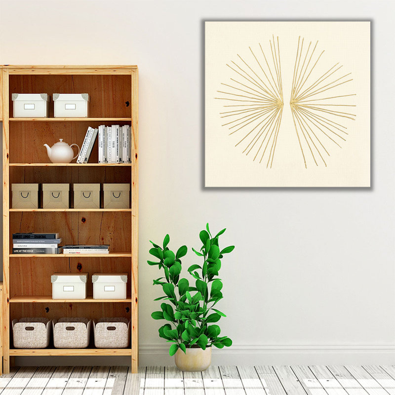 Golden Burst I - reproduction d'art sur toile, H 20 po x l 20 po