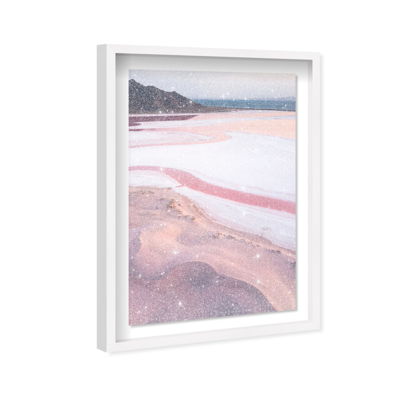 Blush Ocean Shadowbox Landscape & Nature Print by Oliver Gal, Black Frame, 10 x 15, 11.5"H x 16.5"W, White Shadowbox