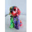 Statue de chiot en résine Nifao - Sculpture colorée pour chien d'intérieur / extérieur avec peinture abstraite multicolore, figurine décorative à finition ultrabrillante pour collections de maisons 8 po x 6 po x H 10 po