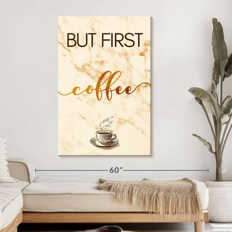«Coffee Cup First» sur toile, H 48 po x l 32 po x P 1,25 po