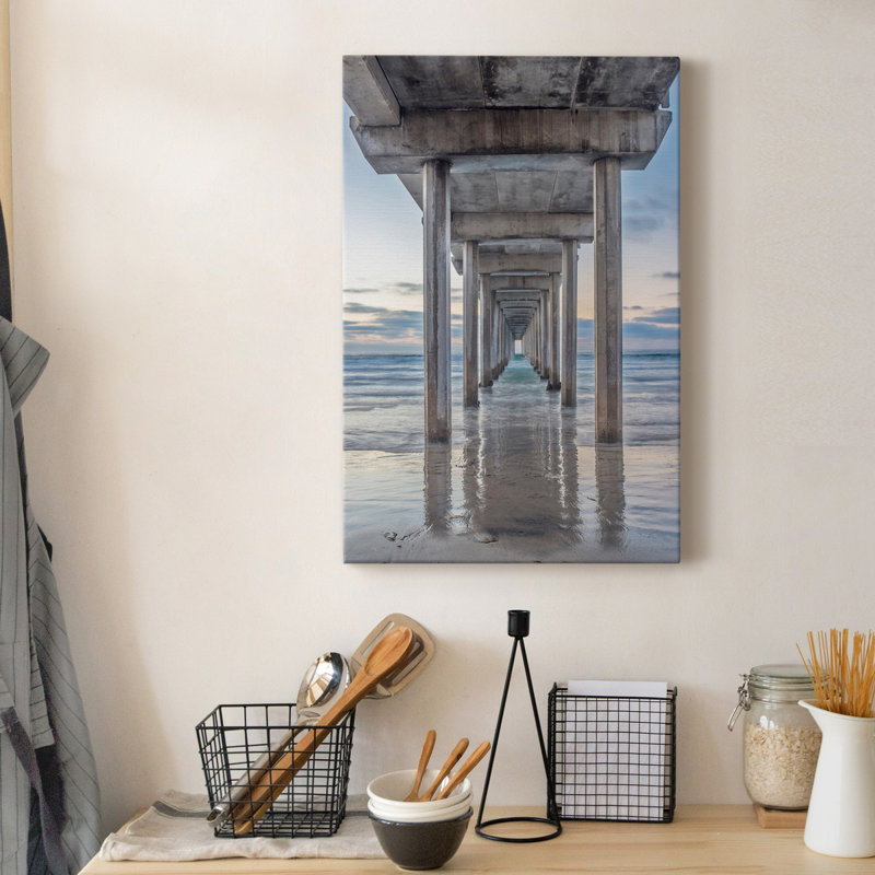 Scripps Pier - Photographie sur toile tendue, H 36 po x l 24 po x P 1 po