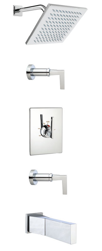 Crisp Thermostatic Complete Shower System, Polished Nickel