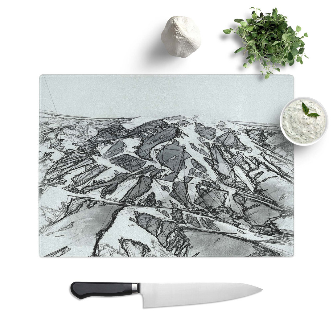 Glass Mountain Range in Afghanistan in Abstract Chopping Board