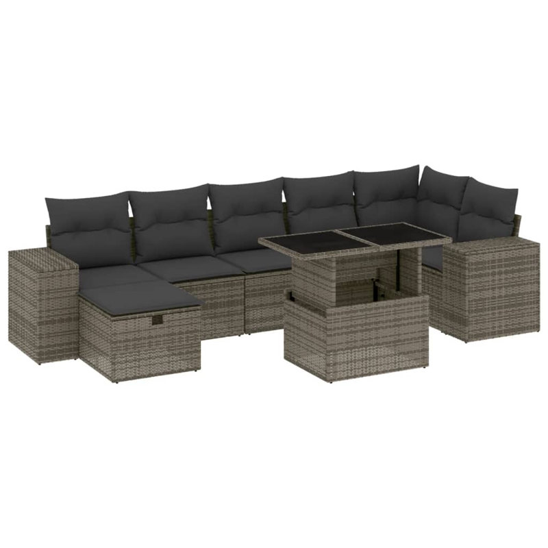 Ensemble de canapé de jardin Vidaxl gris