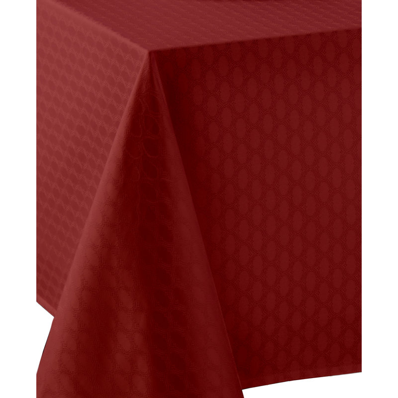 Olivia Water-Repellent Tablecloth, 60" x 140" Rectangle, Red