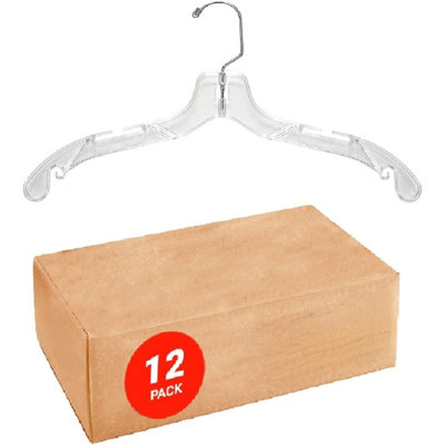 Paquet de 12 cintres en plastique transparent pour cintres en plastique transparent pour cintres à vêtements