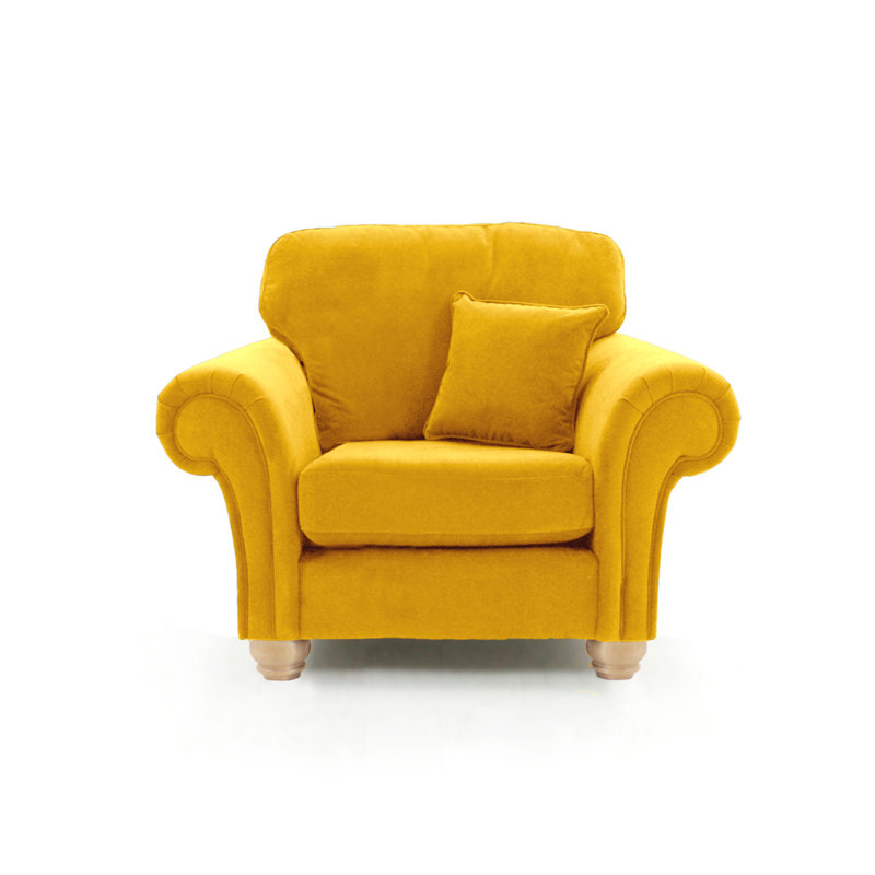 Foreston Velvet Sofa, 1, Mustard