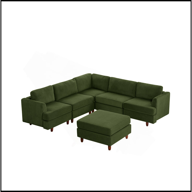 Canapé modulaire moderne, canapé convertible 6 places, Vert