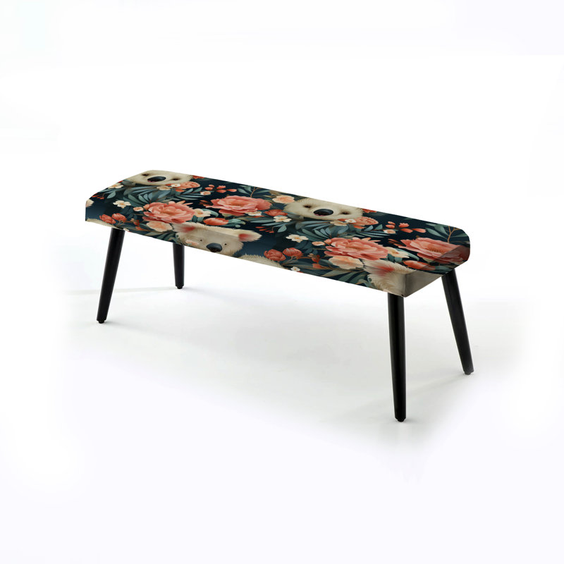 Motif de koala rose - Banc rembourré à imprimé animal