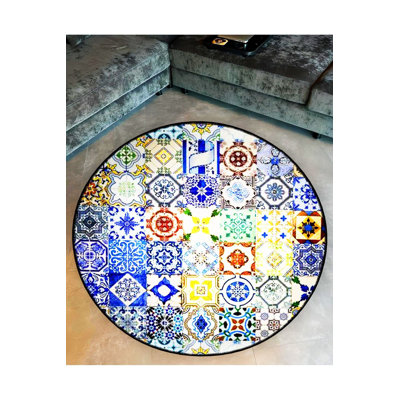 Tapis rond lavable à la machine
