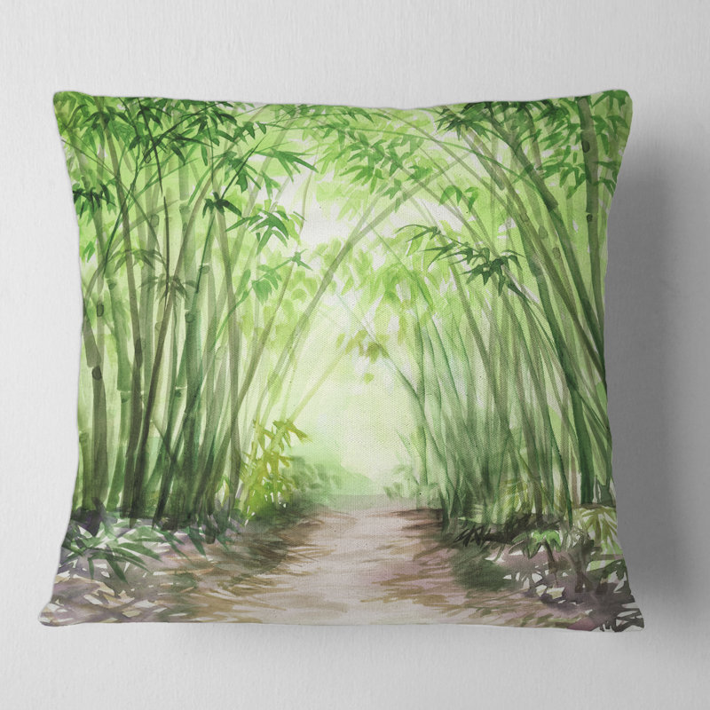 Housse et insert de coussin carré en bambou Little Road, 16" x 16"