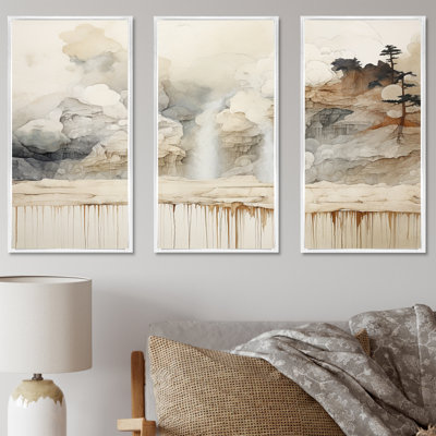 Minimalisme Geyser Landscape Tranquility - ensemble de salon Geyser Wall Art