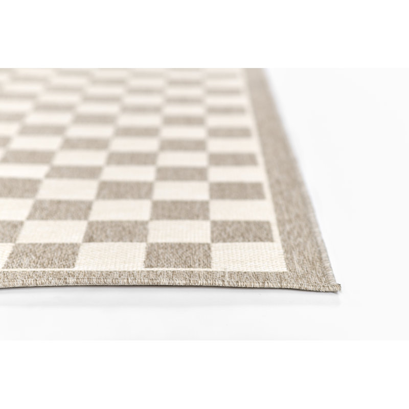 Erin Gates by Momeni Saybrook Check Gray Indoor / Outdoor Area Rug, Rectangle 8' x 10', Gray