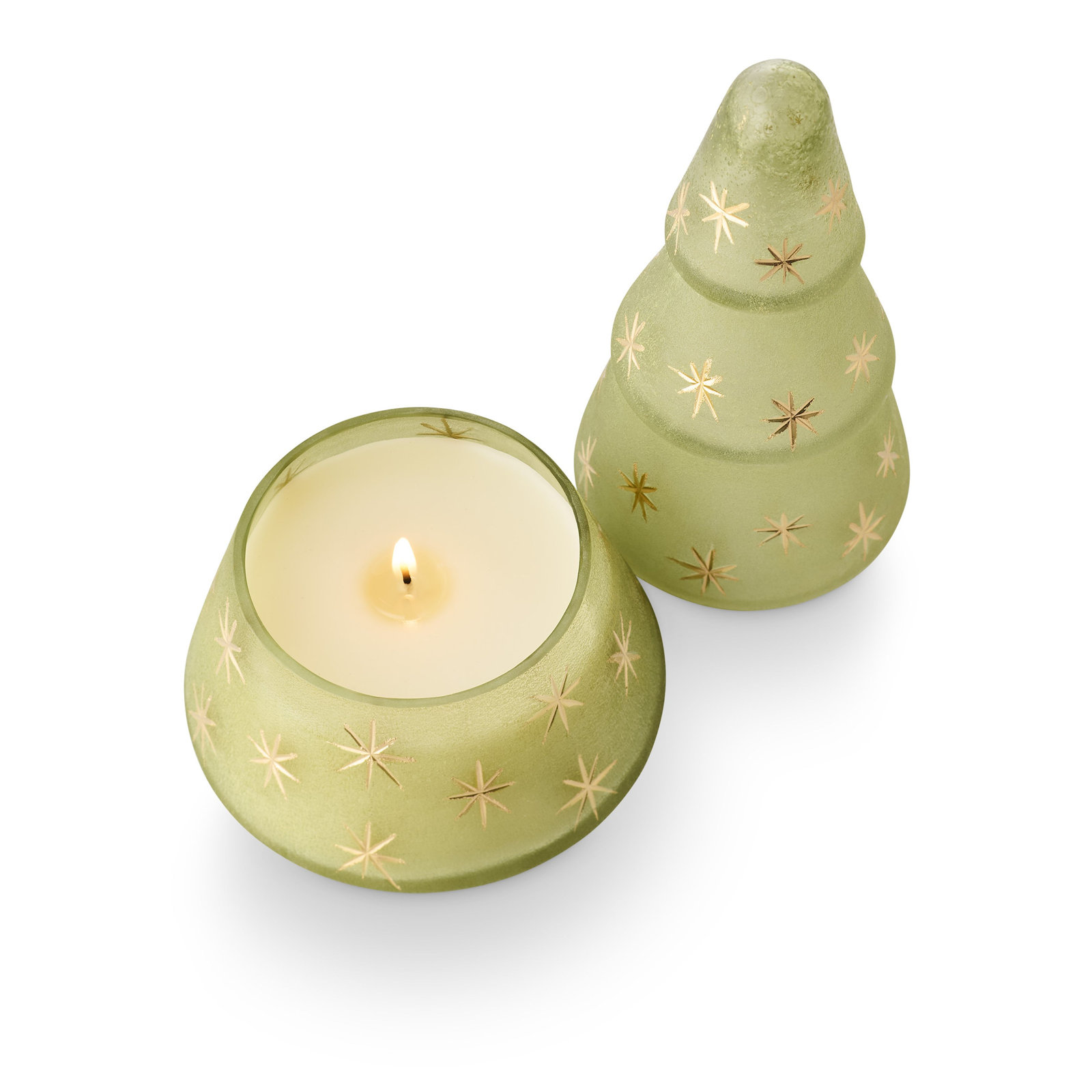 Balsam & Cedar Glass Candle, Yellow