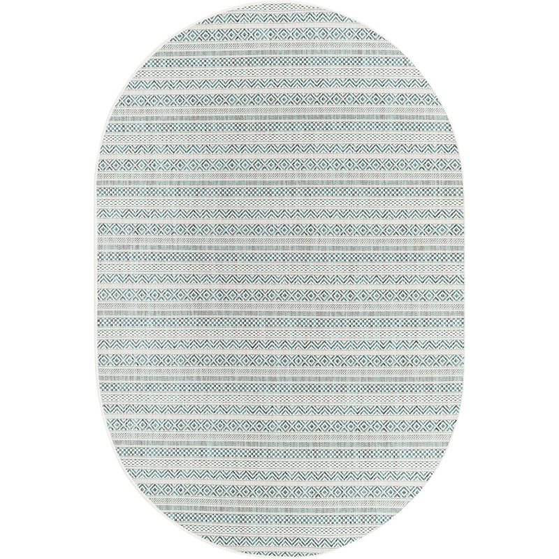 Tapis d'extérieur scintillant bleu clair, Ovale 5 pi 3 po x 8 pi