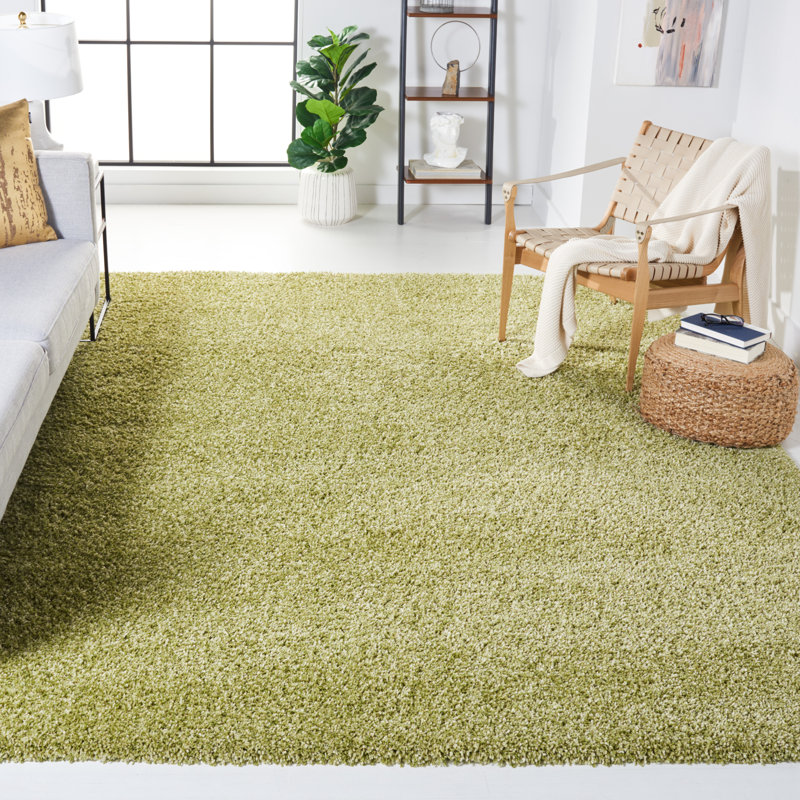 Tapis performance à poil long de couleur unie Vandoren, Lime Green, Rectangle 9 pi 6 po x 13 pi