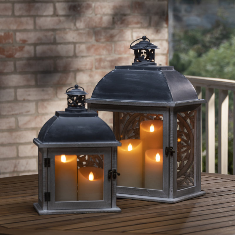Nesting Rectangular Decorative Lanterns Set of 2