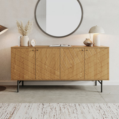 Latitude Run Lanai 63"" Wide Sideboard with Geometric Design | Adjustable Shelves -  Latitude RunÂ®, 66C1DB92D56B45A0A11E1AE1E37703EE