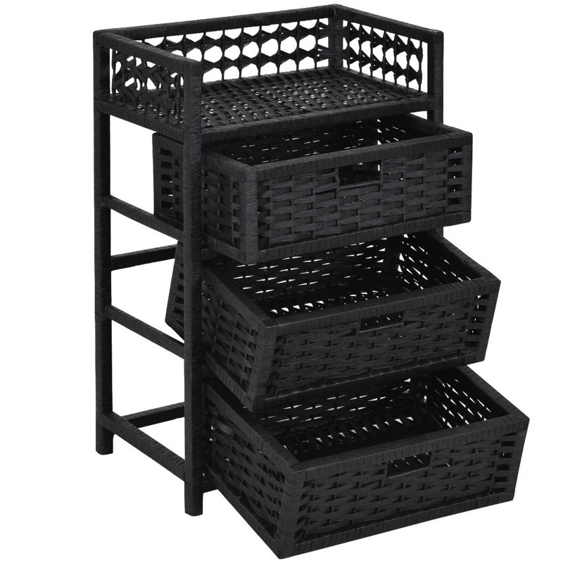 Avoca 3 Drawer Storage Drawer, Black