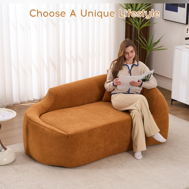 Chaise longue à compression Compression, canapé-lit en chenille 3 en 1 avec assise profonde, 1 coussin assorti, vert olive, sans assemblage pour le salon, la chambre à coucher, l’appartement