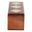 Boîte à dés décorative en bois de cinq avec accents en laiton pour jeu familial ou table basse - Ensemble de jeu de table rectangulaire pour le salon - 5 po, brun