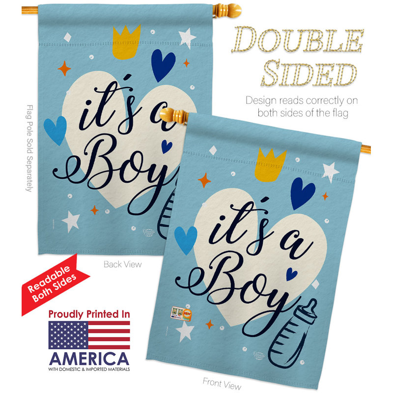 Drapeau de maison 40 po x 28 po It's a Boy