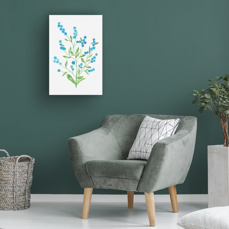 Impression sur toile moderne et contemporaine en bois «Forget Me Not», H 24 po x l 16 po x P 2 po