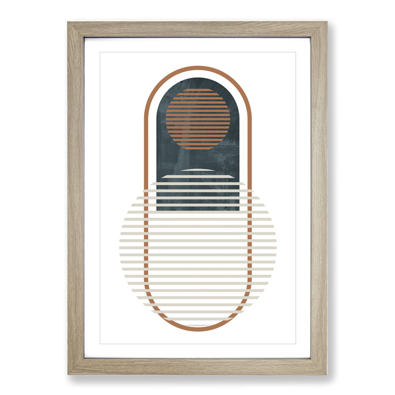 Composition 1 - Picture Frame Graphic Art, 36cm H x 27cm W x 2cm D, Oak