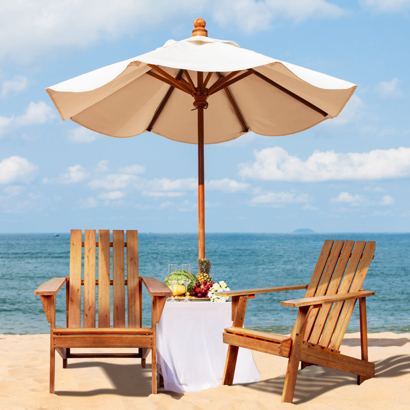 Avemaria Acacia Outdoor Adirondack Chair, Light Brown