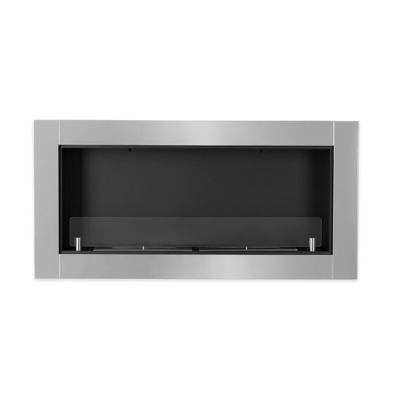 OneConcept 110cm W Silver Bio-Ethanol Fireplace Insert