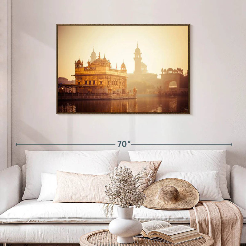 Temple Harmandir, Cadre flottant noyer, 43 po x 29 po
