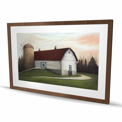 Reproduction mate encadrée de grange blanche | Illustration de décoration intérieure