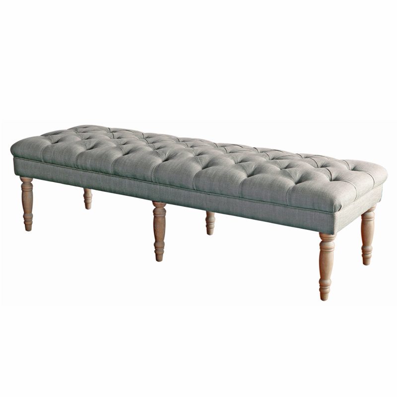 Banc Glenarden, Gris, H 18,5 po x l 64,25 po x P 22 po