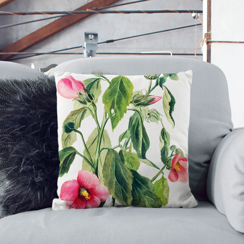 Rose Gentian Floral Scatter Cushion, 40cm H x 40cm W x 15cm D, Black