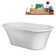 66" Streamline Soaking Freestanding Tub and Tray With Internal Drain