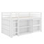 Lit mezzanine simple avec étagère à tiroirs et bureau coulissant-1148410329