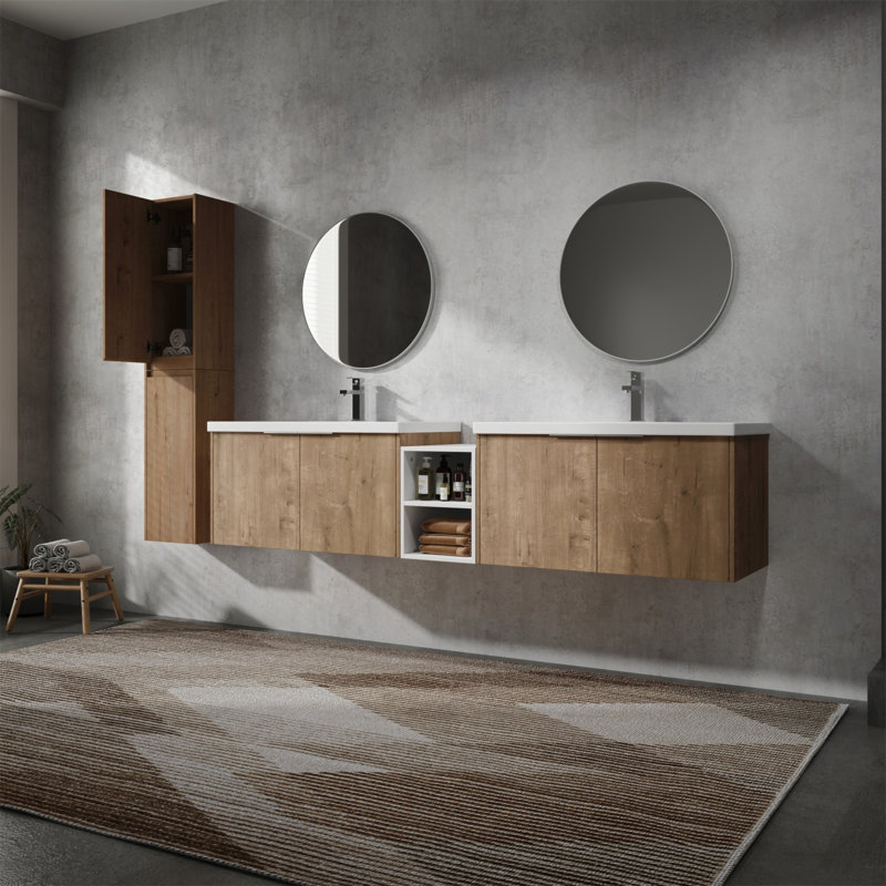 Meuble-lavabo mural sophistiqué avec caractéristiques pratiques