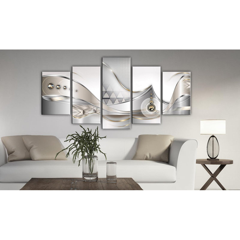Profondeur cristalline sur toile, 5 pièces, H 40 po x l 80 po x P 0,7 po