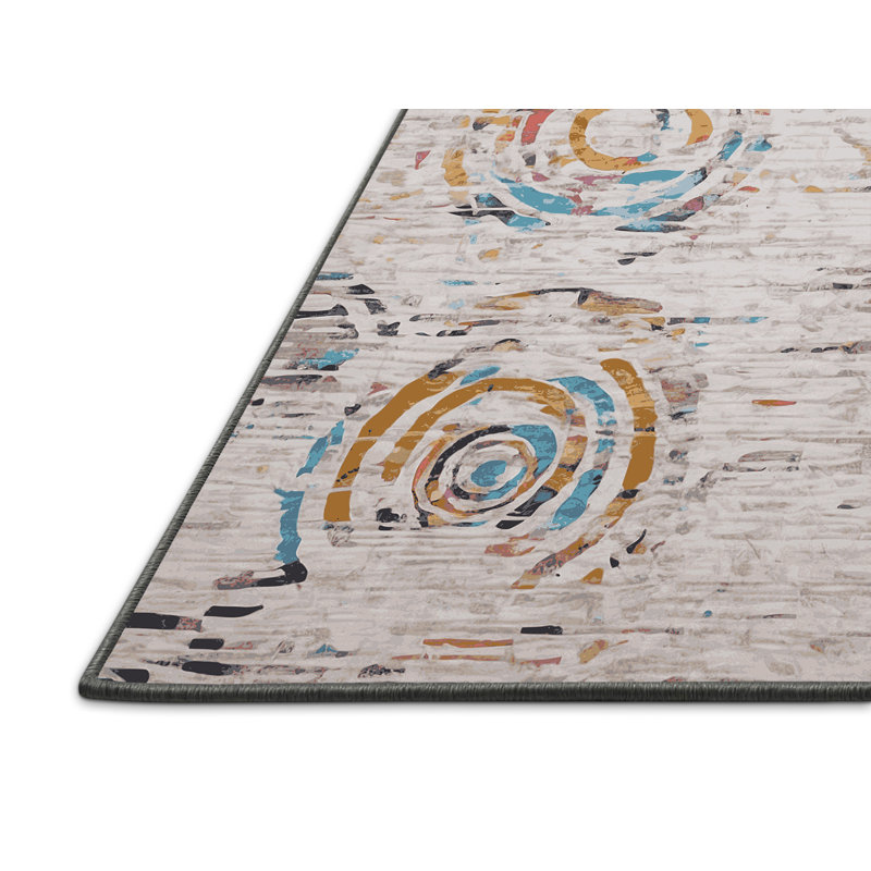 Tapis gris soyeux et moelleux, Carré 6 pi
