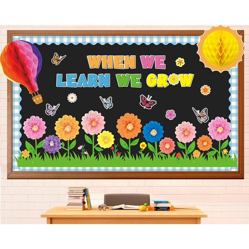 Ensemble de décorations pour babillard printanier - «When We Apprendre We Grow»