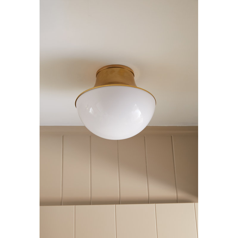Lettie 1 - Light Flush Mount, Aged Brass, 14'' H x 14.75'' W x 14.75'' D