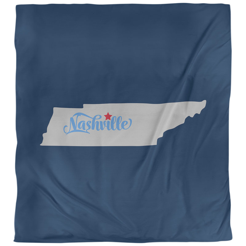 Housse de couette réversible simple Nashville Tennessee, Housse de couette pour très grand lit, Rose, Microfibre