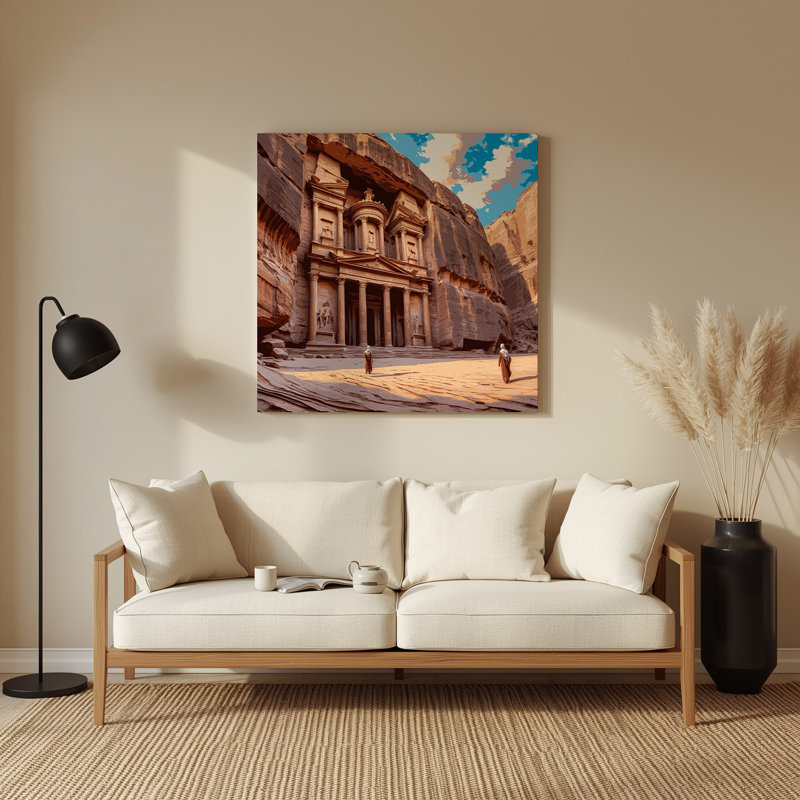 Art mural urbain en cités villes de Petra, H 192 po x l 192 po x P 0,05 po