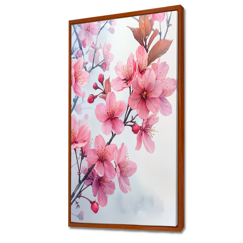 Impression sur toile Austin Pink Cherry Blossoms Summer Embrace II - Cherry Blossom, H 60 po x l 28 po, Brun