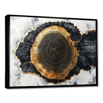 Abstrait en bois sur cristal onyx noir II - art mural forêt pour le salon