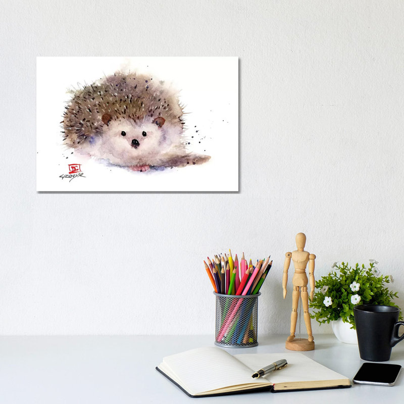 « Hedgehog » par Dean Crouser, reproduction d’art, H 8 po x l 12 po x P 0,75 po, Toile tendue, Aucun mat