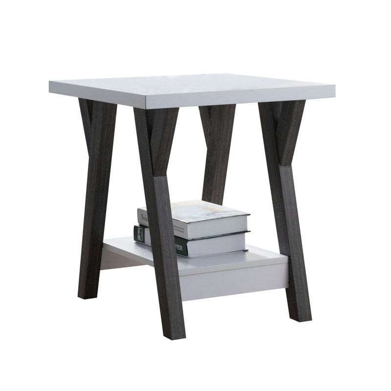 Modern White End Table